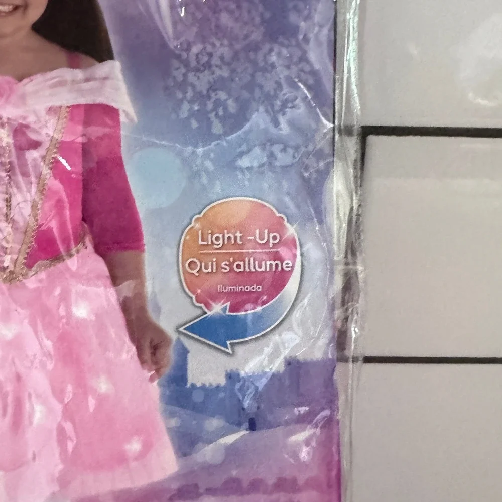 Disney Princess Sleeping Beauty Aurora Light-Up Costume Dress Pink Child 4-6